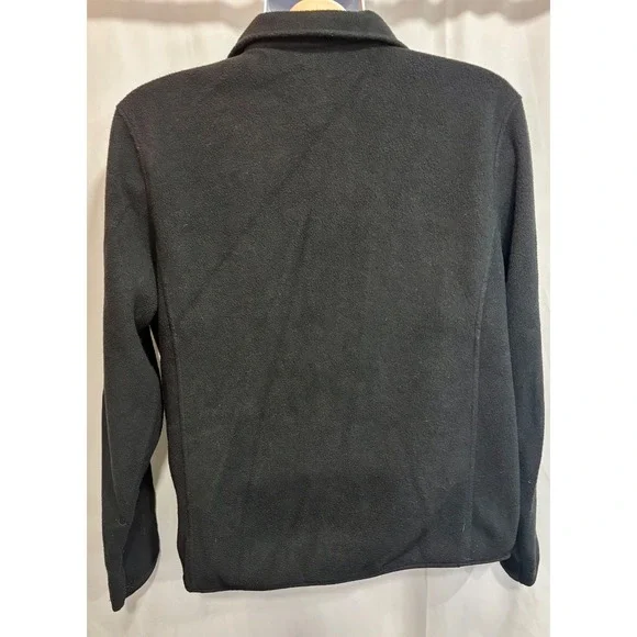 L.L. Bean Jacket Mens Medium Black Polartec Fleece Full Zip Pockets Outdoor - Picture 2 of 8